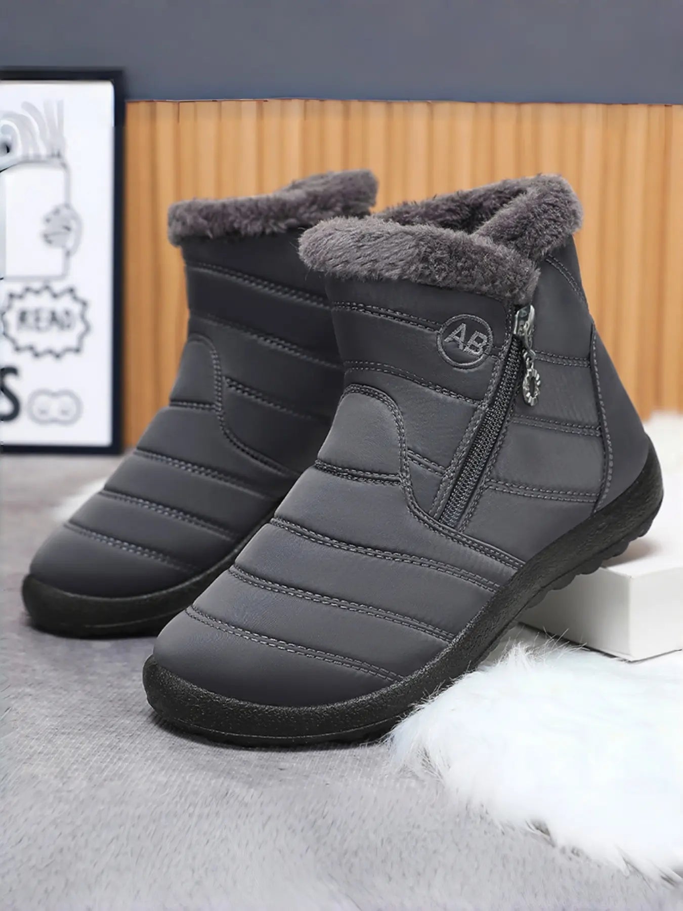 Winter Warm Knee-High Boots | Unisex PU Snow Boots for Women & Men | plus Size Slip-Resistant Outdoor Boots