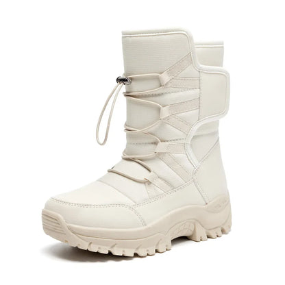 New Warm Plush Snow Boots Men Lace up Casual High Top Men'S Boots Waterproof Winter Boots Anti-Slip Ankle Boots Men'S Work Boots