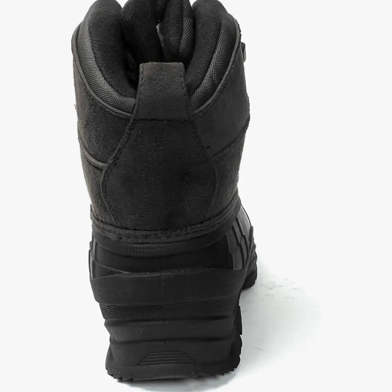 103 Men'S Black Winter Snow Boots Shoes Waterproof round Toe Comfortable Durable for Hiking Skiing Snowboarding Boy Footwear, Ankle Height