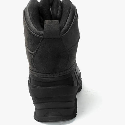 103 Men'S Black Winter Snow Boots Shoes Waterproof round Toe Comfortable Durable for Hiking Skiing Snowboarding Boy Footwear, Ankle Height
