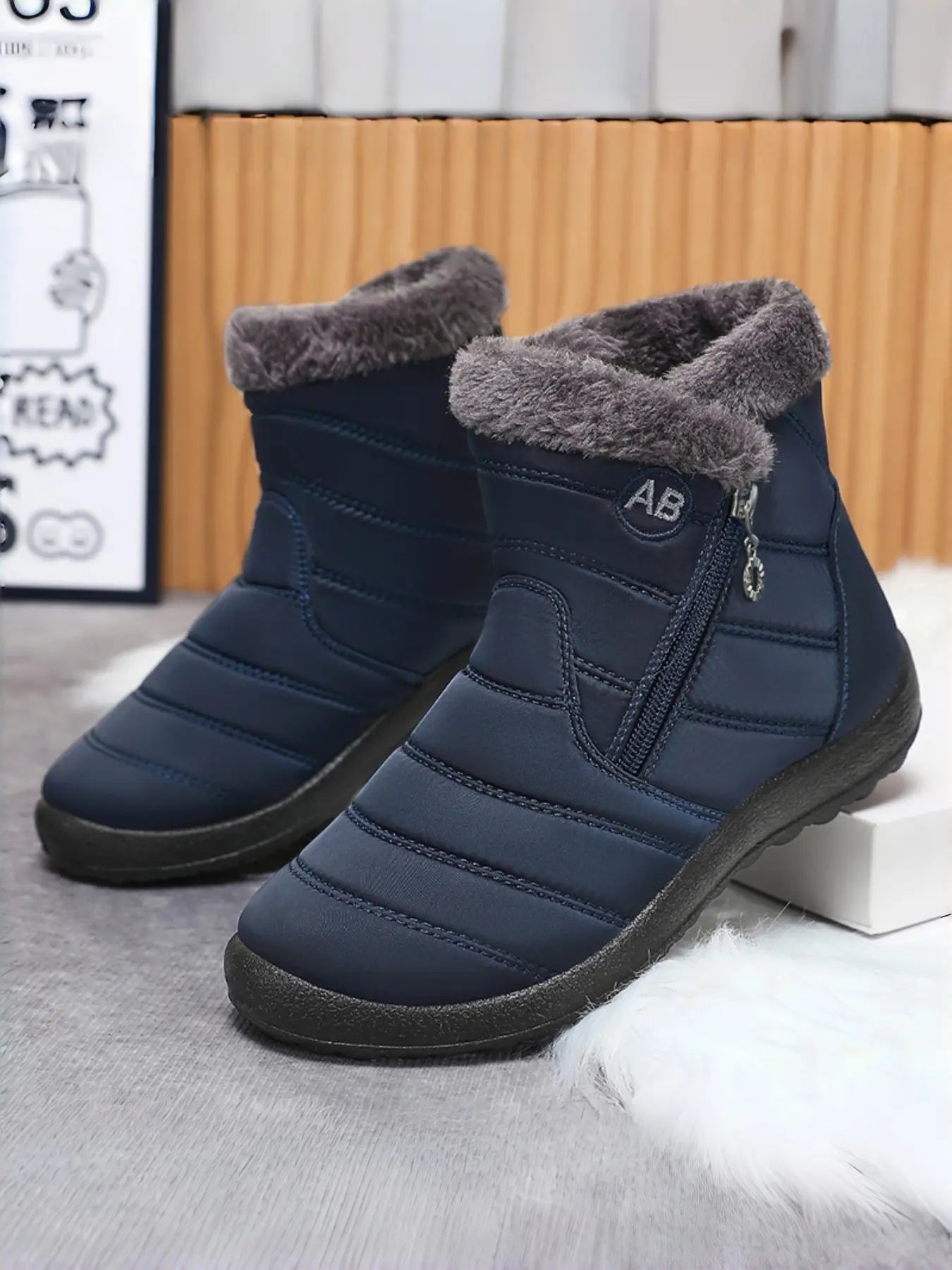Winter Warm Knee-High Boots | Unisex PU Snow Boots for Women & Men | plus Size Slip-Resistant Outdoor Boots