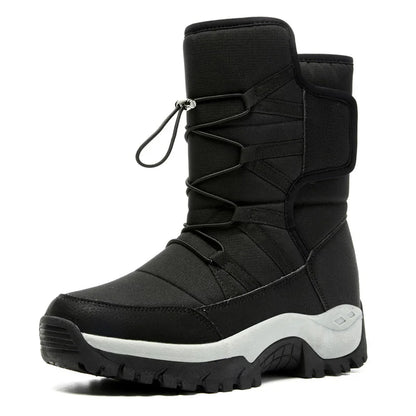 New Warm Plush Snow Boots Men Lace up Casual High Top Men'S Boots Waterproof Winter Boots Anti-Slip Ankle Boots Men'S Work Boots