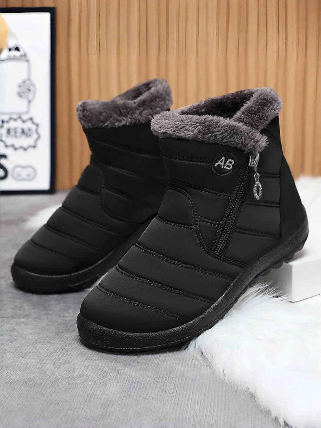 Winter Warm Knee-High Boots | Unisex PU Snow Boots for Women & Men | plus Size Slip-Resistant Outdoor Boots