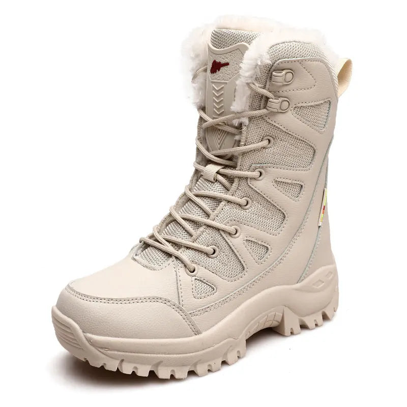 New Warm Plush Snow Boots Men Lace up Casual High Top Men'S Boots Waterproof Winter Boots Anti-Slip Ankle Boots Men'S Work Boots